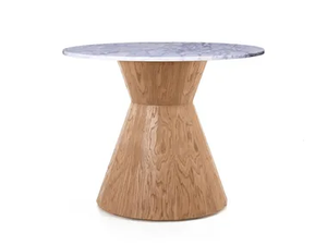 BASKET OAK - Round Carrara marble table _ 5A Design